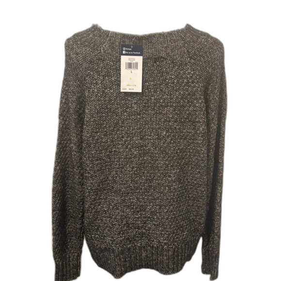 Women's Chaps Ribbed Hem Cuff Neck Sweater, in"Main Cabin Black" -NWT - Picture 4 of 6